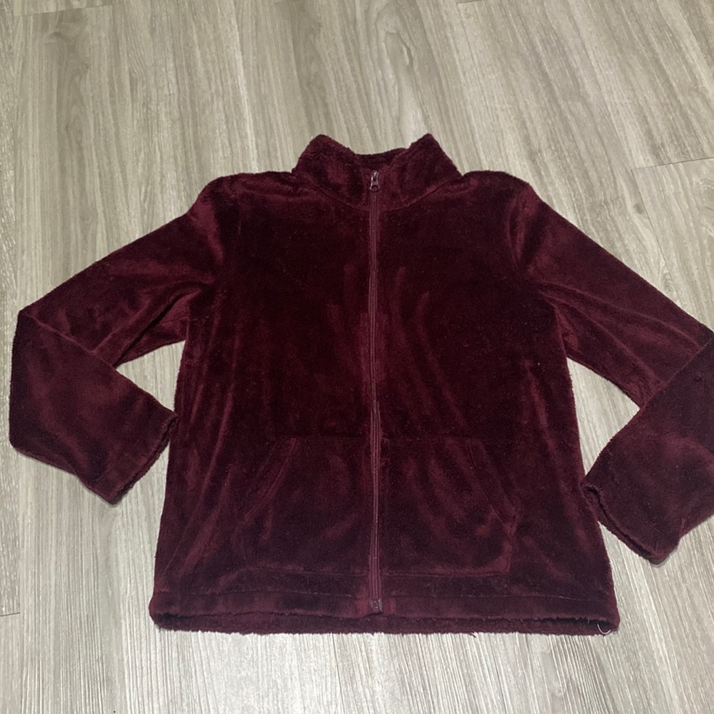 Burgundy zip up sweater